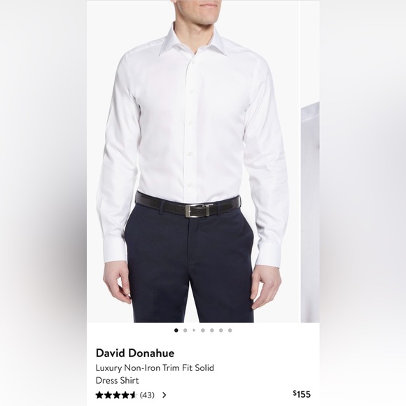 David Donahue - White Non-Iron Dress Shirt - Picture 3 of 10